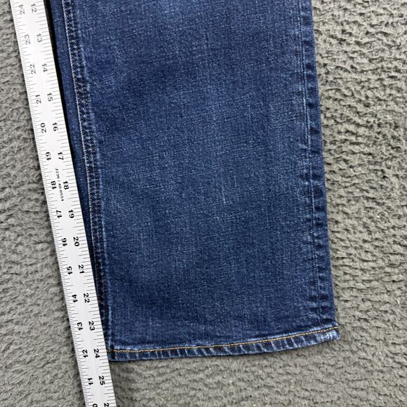 ME+EM Jeans Womens 31 Blue Straight Leg Cropped Stretch Dark Wash Denim - Picture 11 of 13